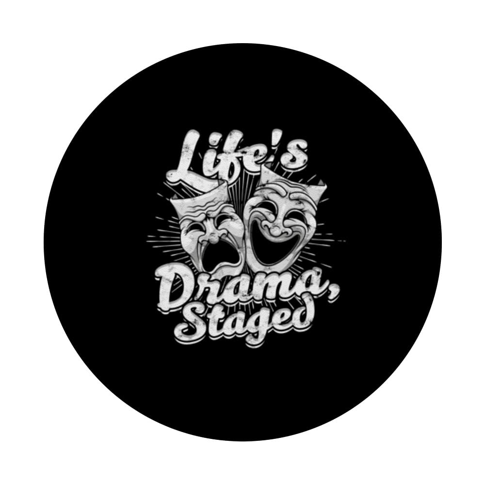 Life's drama staged Director Playwright Drama Teacher PopSockets Swappable PopGrip, Black - Image 3