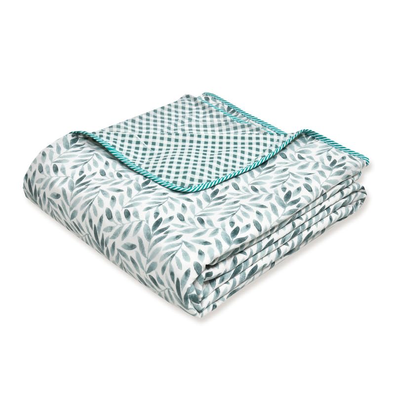 Image of Dohar Double Bed, Cotton Soft Lightweight Bed Blanket, AC Dohar, Comforter All Seasons 84 x 96 inch- (Sky Blue Mahndi, Pack of 1)
