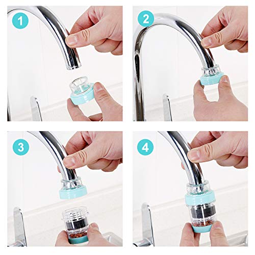 4 Filtri Per Rubinetto A Carbone Attivo - Depuratore Mini Per Cucina E Bagno, Antischizzi E Risparmio Idrico - Foto 11