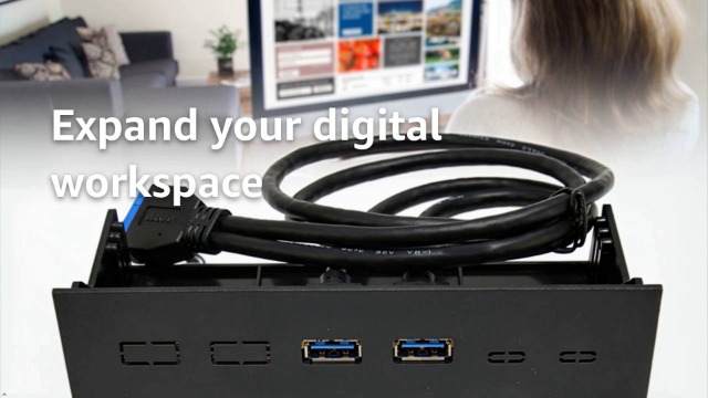 Lettore Di Schede Interno Per PC 5.25 – Pannello Frontale Con 2 USB 3.0, 2 USB 2.0 E Audio HD, In Alluminio - 3