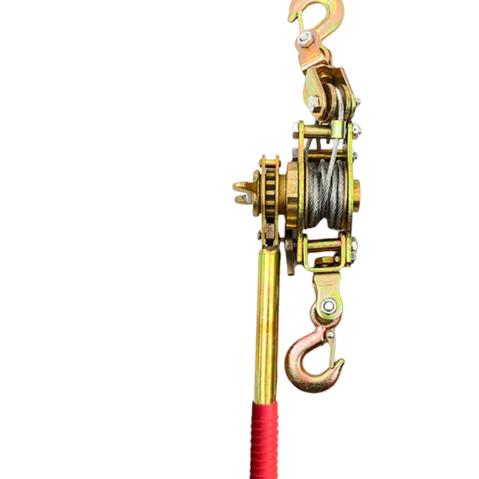 Colcolo Tensor de cuerda con 2 ganchos, tensor de trinquete de alambre de acero multiusos para construcción, maquinaria de construcción, barcos, 2 Toneladas