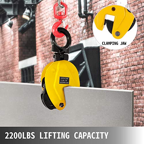 Bestequip 1T Plate Clamp 2200Lbs Plate Lifting Clamp Jaw Opening 0.6 Inch Vertical Plate Clamp For Lifting And Transporting #TOP2