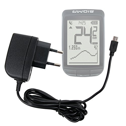 DURAGADGET Cargador (1 Amperio) para Sigma Pure GPS - con Conexión Micro USB Y Enchufe Europeo De Pared - Certificado por La CE