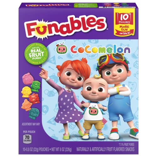 Funables Fruity Snacks, Cocomelon, Assorted Fruit Flavored Snacks...
