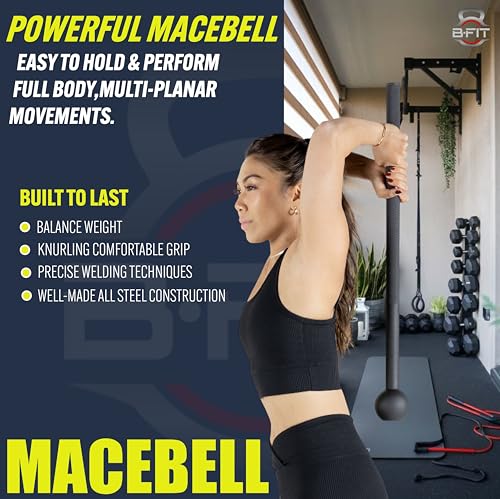 Image of B Fit Steel Sledge Hammer /ClubBells /Mac Bell for Strength Training, Support Full Body, Muscles, Shoulder, Grips & Forearms Workouts, Stretching (MacBell, 10 Kg)