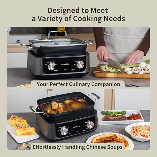 Image of 7-Quart Slow Cooker | PFOA-Free Ceramic Coating, Dishwasher Safe Oven Safe to 450F, Perfect for Large Families, Entertaining (With Timer)