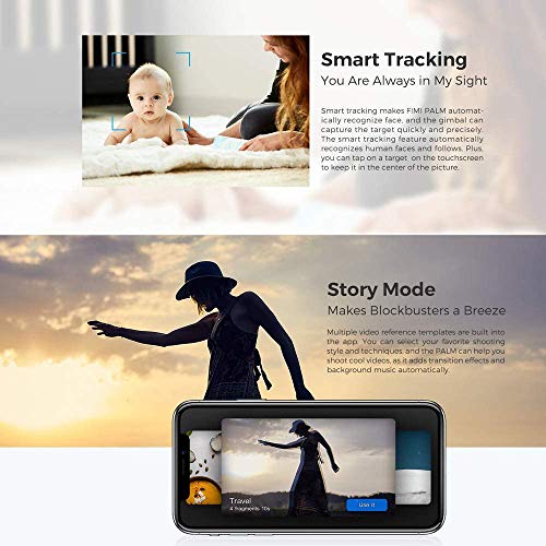 image for FIMI Palm Handheld 3 Axis Gimbal Stabilizer with Integrated Camera, At