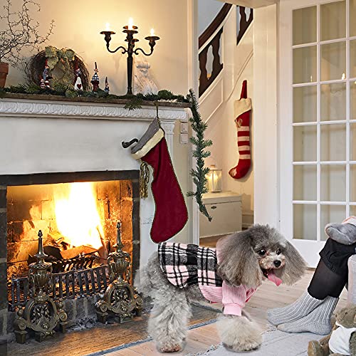 Dog Dresses For Small Dogs Girl Puppy Sweater Dress Hoodie Winter Pet Clothes Outfit Apparel Cold Weather Dog Coat Pink Doggie Sweatshirt Cute Cat Skirt Clothing (Pink, Small) #TOP3