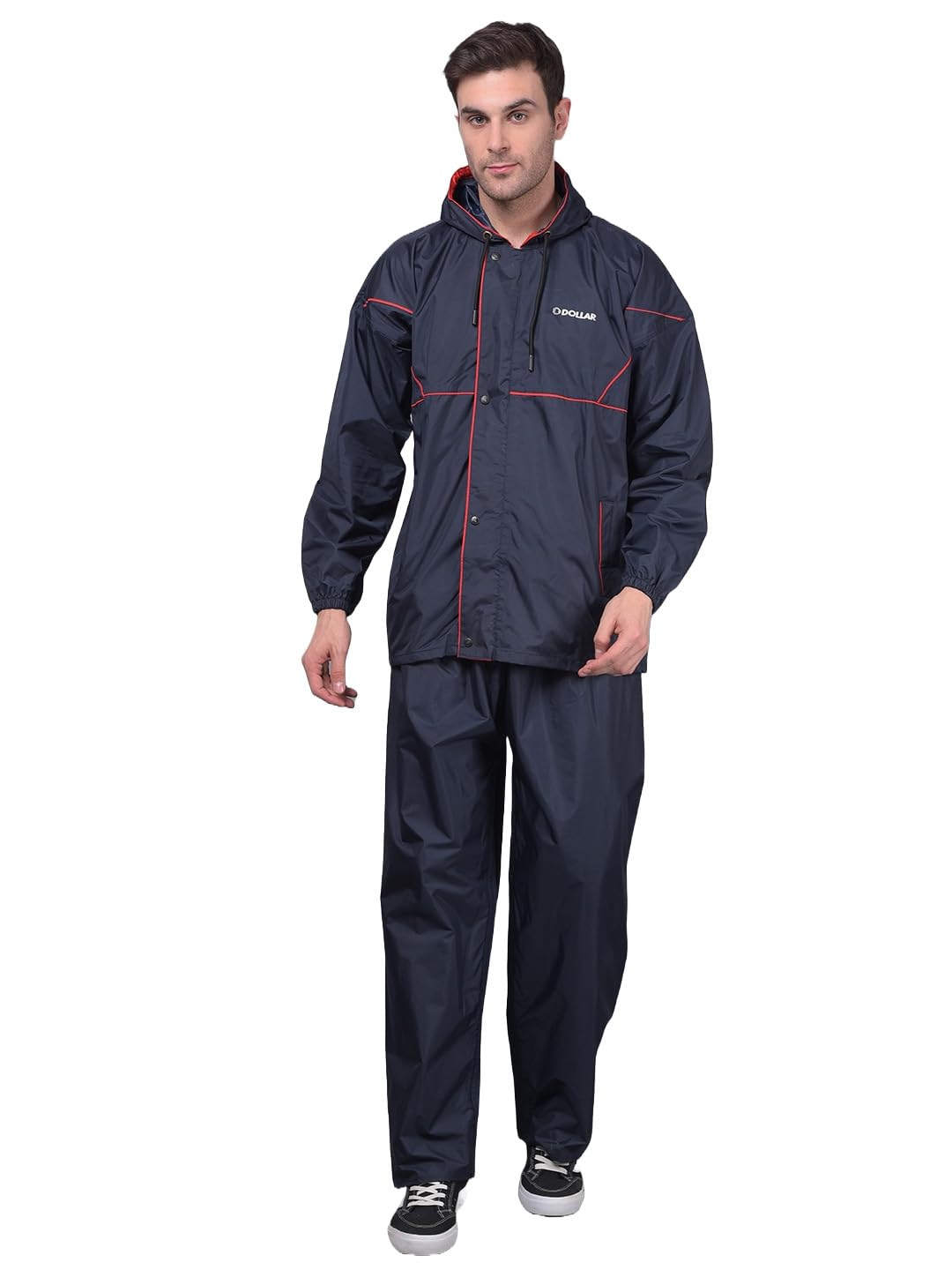 dollar Men's Waterproof PVC Raincoat Set | Zipper & Button Closure | Hood & Pocket | Full Sleeve Jacket Pant Rainwear Suit | Lightweight Leakproof Rain Protection for Outdoor, Biking, Riding-picture-31