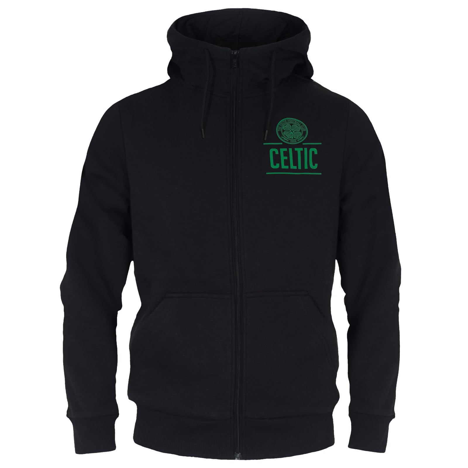 Celtic Fc Official Football Gift Mens Fleece Zip Hoody Xxl Black
