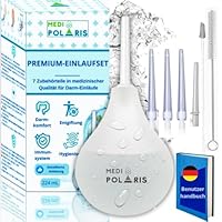 MEDIPOLARIS | Intimdusche einlaufbirne Set 224 ml, 7 Zubehörteile, Medizinprodukt Kl. 1 Premium Qualität, Intim Klistierbirne, darmeinlauf, Klistierspritze
