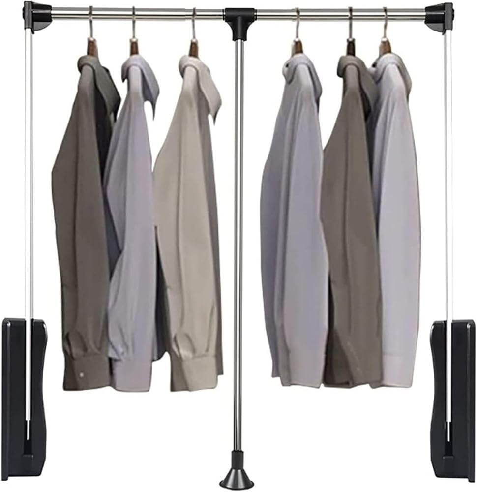 GTHTUHFD Retractable Clothes Rail - Heavy Duty Adjustable Wardrobe Hanger For Space Saving Storage 510-660mm
