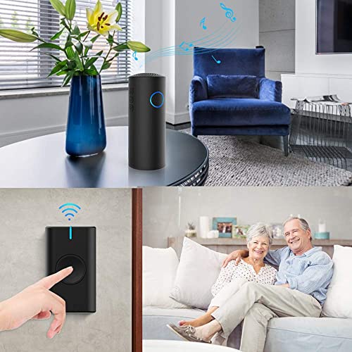 SECRUI-Wireless-Doorbell-USB-and-Battery-Operated-Door-Bells-Waterproof-700-Foot-Long-Range-with-4-Volume-Levels-39-Loud-Chimes-LED-Flash-Cordless-Doorbell-Easy-Install-for-Home
