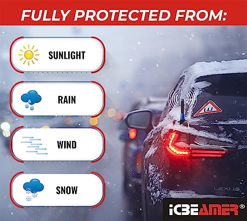 Icbeamer 3" 76 Mm Carbon Fiber Dark Navy Blue Aluminum Short Automotive Antenna With Internal Copper Coil Universal Fit Am/Fm Radio Antenna Replacement Compatible For Car, Truck And Van #TOP4