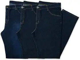 Kit 3 Calças Jeans Plus Size Masculinas Tradicionais Almix
