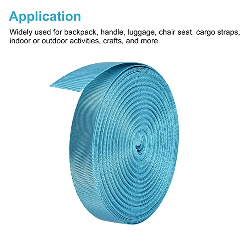 Image of Nylon Webbing Strap, 10 Metres, 1 inch /1.5 inch /2 inch Width, 0.7 mm Thickness (Lake Blue, 1 inch)