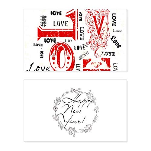 Tarjeta de San Valentín Love New Year en rojo y negro ideal para enamorados 1