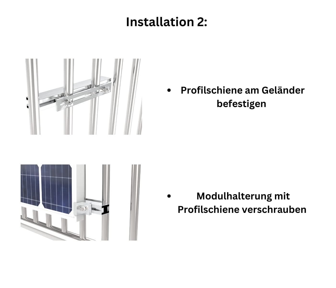 SOLAR ALLin Balkonhaken-Montageset Plus für Solarmodule 0°, 15°-30° Befestigungssystem für Balkonkraftwerk