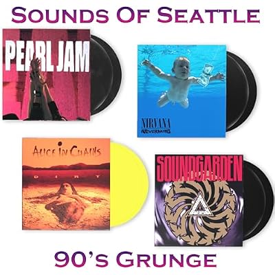 Grunge Sounds Of Seattle Vinyl Collection: Pearl Jam - Ten / Alice In Chains - Dirt / Nirvana - Nevermind / Soundgarden - Badmotorfinger