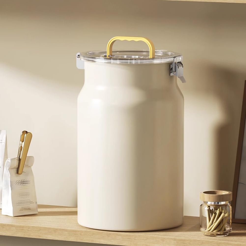 Barile di Stoccaggio per Cereali in Acciaio Inossidabile, Contenitore Portatile per Riso, Serbatoio di Stoccaggio Sigillato di Grande Diametro, Serbatoio di Stoccaggio per Alimenti,5l
