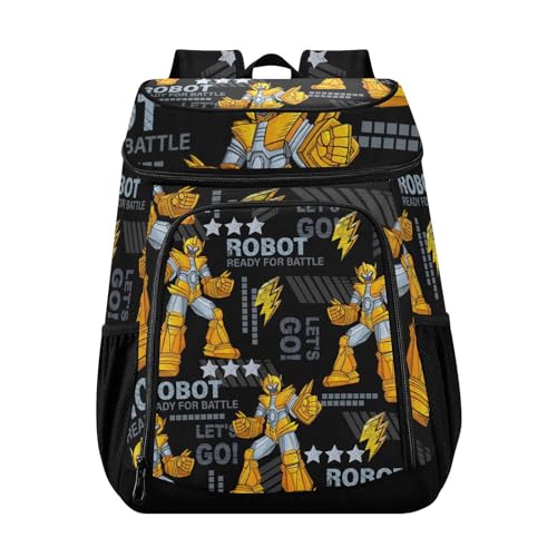 Urban Style Robots Cooler Backpack Cooler Insulated Leak Proof Lunch Backpack 36 Cans Waterproof Soft for Men Women Picnic Hiking Camping Beach
