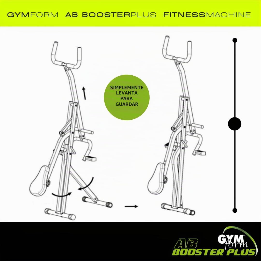 GYMFORM Máquina de musculación AB BOOSTER Plus, Equipo de entrenamiento completo, Fitness en casa, Ejercicio aeróbico Multifuncional y Tonificación (AB Booster más Computadora)