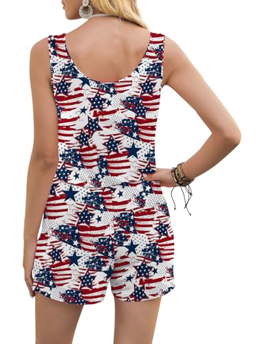 Image of DouBCQ Womens Summer Casual Sleeveless Loose Jumpsuits Romper with Pockets