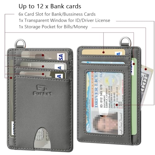 Image of FurArt Slim Minimalist Wallet RFID Credit Card Holder for Men | slim minimalist compact rfid id window thin