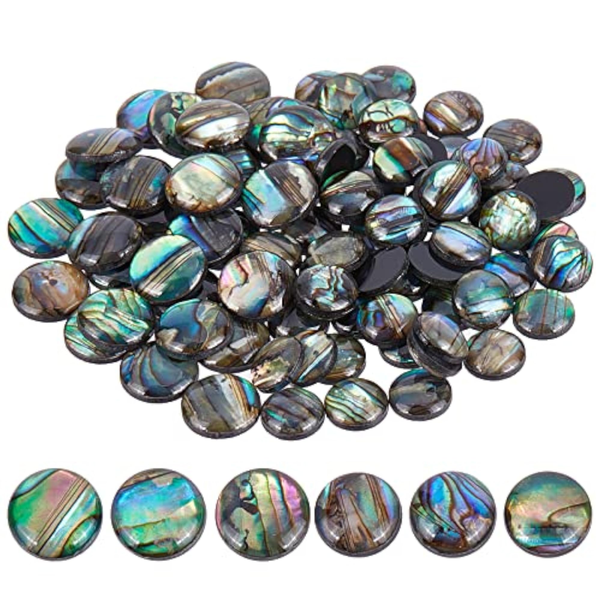 90PCS Natural Abalone Shell Coin Beads for Crafting