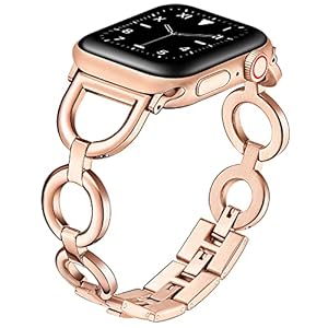 DMMG Stainless Steel Band Compatible with Apple Watch Band 38/40/41/42/44/45mm Women Girls, Dressy Bracelet Replacement Wristband Strap for iWatch bands Series 7 6 5 4 3 2 1 SE