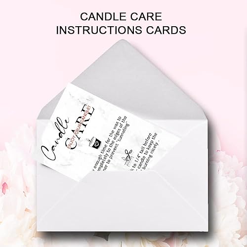 Miniatura 5 de Tarjeta de instrucciones de cuidado de velas hecha a mano, paquete de 50 unidades de 3.5 x 2 pulgadas para fabricantes de velas hechas a mano, cera