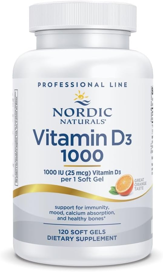 Pro Vitamin D3 1000, Orange - 120 Mini Soft Gels - 1000 IU Vitamin D3 - Supports Healthy Bones, Mood & Immune System Function - Non-GMO - 120 Servings