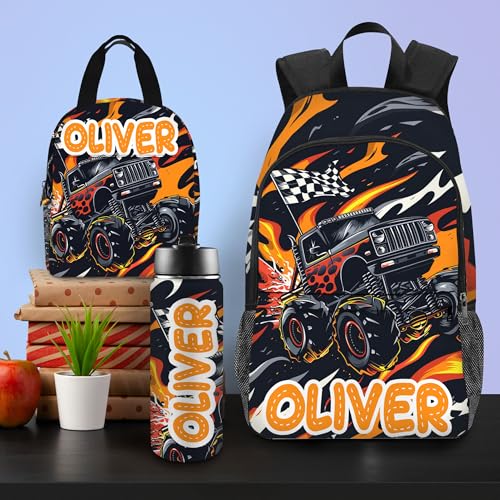 Custom Kids Backpack for Boys Personalized with Kid's Name Children Casual Daypack Backpacks with Lunch Bag Children Travel Bookbag for School3