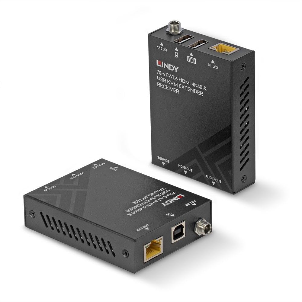 Lindy 39383 Extensor KVM HDMI 4K60 cat.6, USB y audio a 70 metros