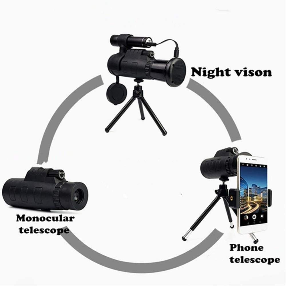 KANBUN Télescope Infrarouge Vision Nocturne Numérique Puissant Monoculaire 40X60 Zoom Monoculaire pour avec Trépied Quality Goods