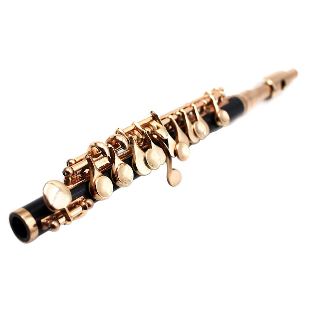 Piccolo con Llave C De Resina De Oro Negro, Garantía De Sonido, Instrumento Musical Piccolo, con Estuche, Varilla De Afinación Y Tela, For Principiantes