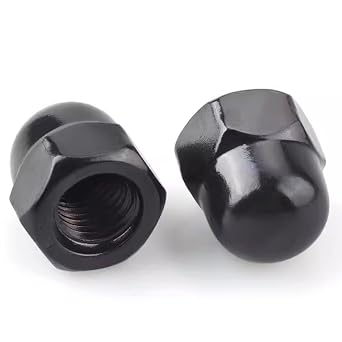 M6 Black Acorn Cap Nuts, M6-1.0 Black Acorn Nut Stainless Steel 18-8304, 20Pcs-Pack