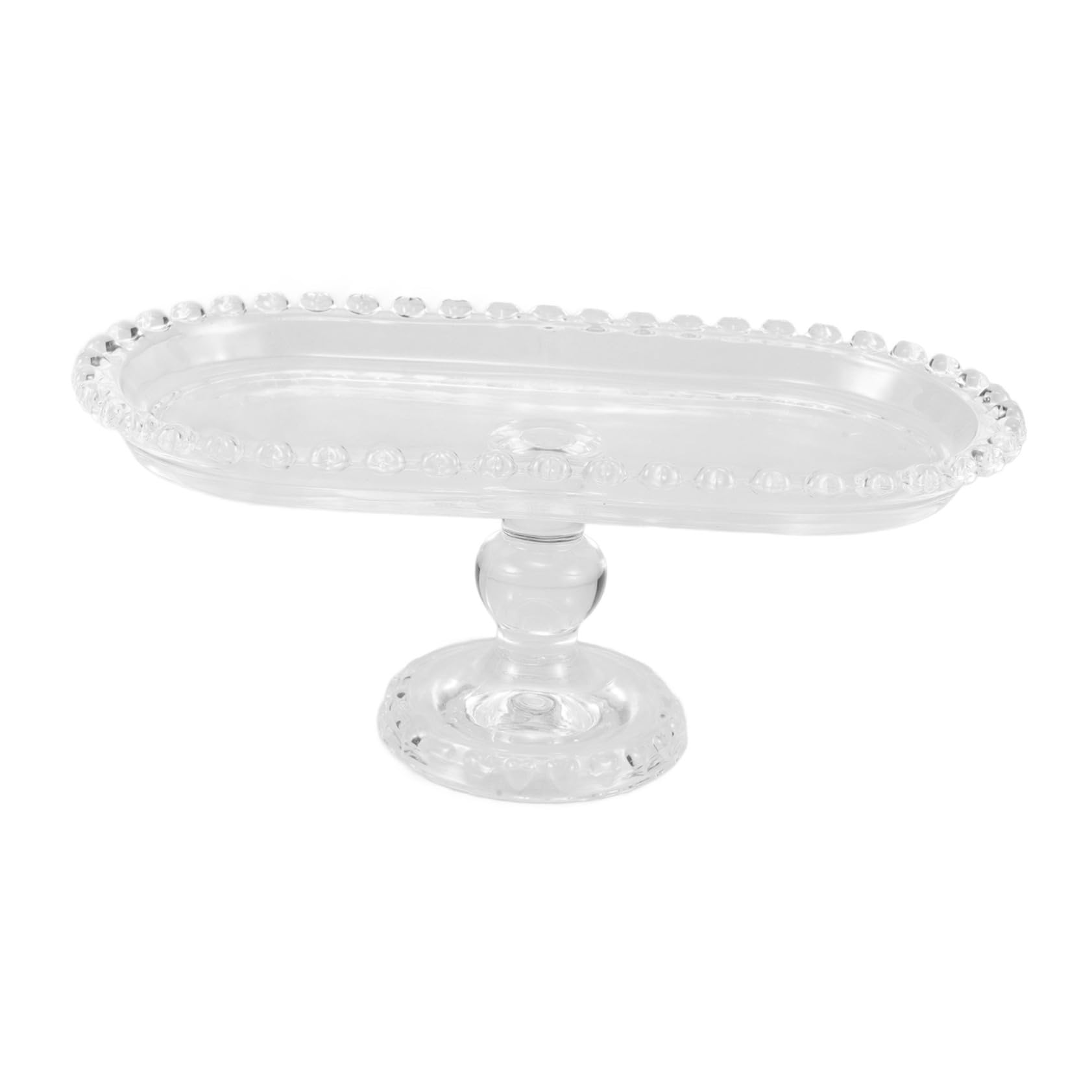 Plateau de desserts rond en verre de cristal clair pour fruits et gâteaux