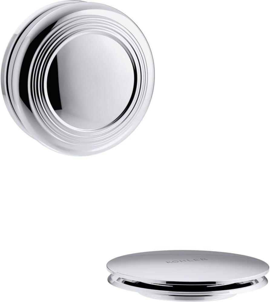 Kohler K-T37396-CP Cable Bath Drain Trim w/Traditional Push Button Handle Chrome