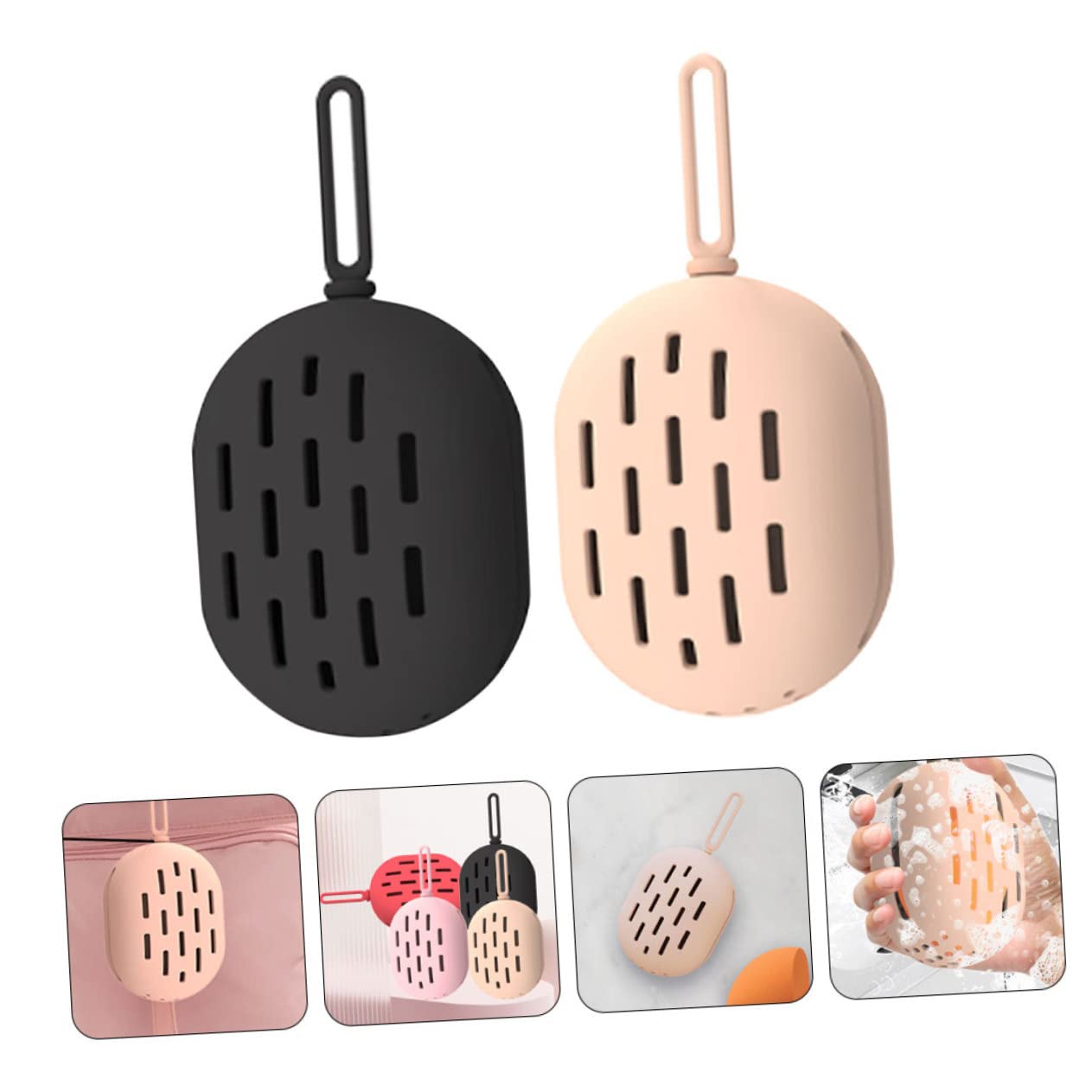 minkissy 8piezas Caja De Almacenamiento De Esponjas De Maquillaje De Silicona De Portátil y Transpirable Organizador para Hogar y Viaje