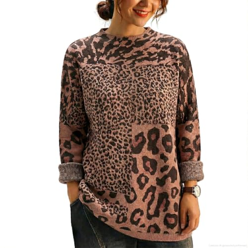 Image of Women's Oversized Graphic Print Knit Pullover Sweater