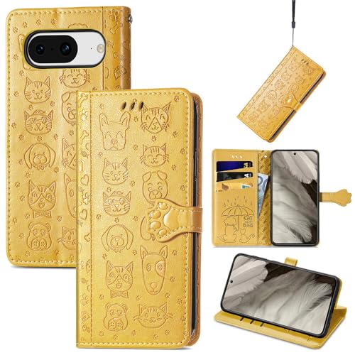 Étui Google Pixel 10 Pro XL jaune protection intégrale housse cuir motif