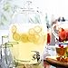 Circleware Cranston Beverage Dispenser with Glass Lid, Sun Tea Jar with Spigot Kitchen Entertainment Glassware Drink Water Pitcher for Juice, Wine, Kombucha and Cold Drinks, Clear, Huge 3 Gallon