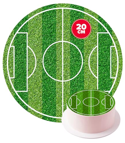 Dekora Decoração de Comestível para Bolo em Forma de Campo de Futebol, Multicor, 20 cm, Papel