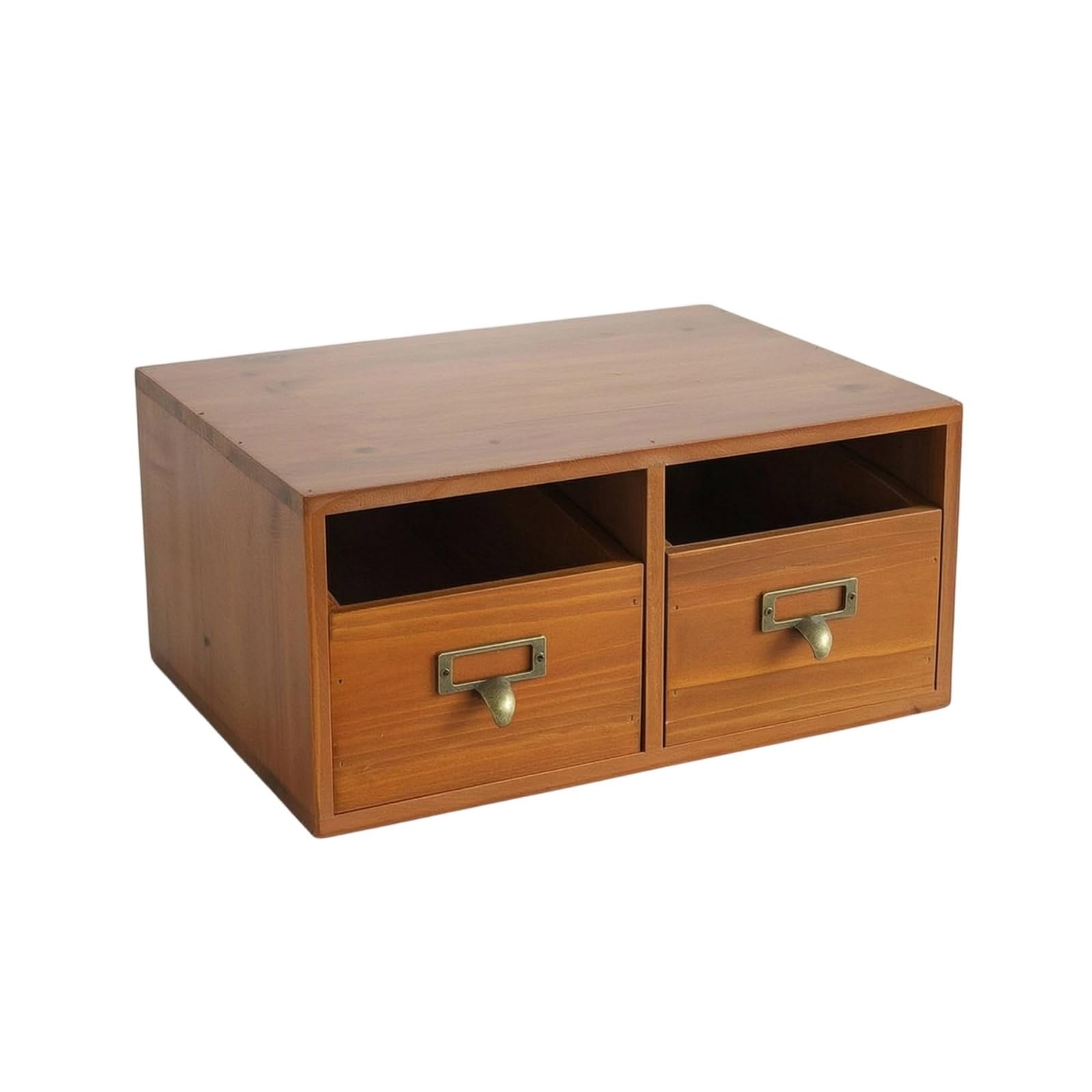 Organizzatore da Scrivania in Legno Elegante Organizzatore in Legno con Cassetti Compatto Cassettiera da Tavolo per, Organizzatore Da Scrivania Con Due Cassetti E Scomparto Aperto