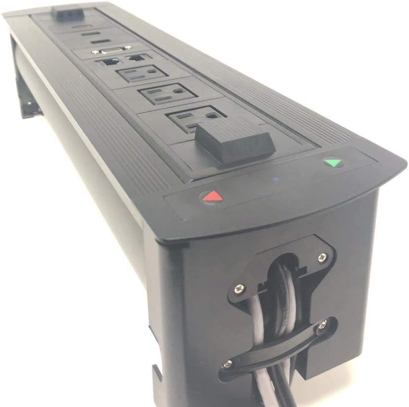 🛒 Flash Sale Yolkvisual Motorized Connectivity Box for Conference Room Tables 3 AC + 1 HDMI + 1 USB Type C + 1 VGA + 2 RJ45 + 1 USB, Black Color 70% Off Everything Yolkvisual Motorized Connectivity Box for Conference Room Tables 3 AC + 1 HDMI + 1 USB Type C + 1 VGA + 2 RJ45 + 1 USB, Black Color