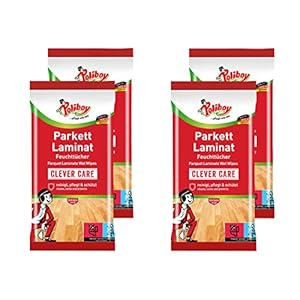 Poliboy – parket & laminaat vochtige doekjes – grondige, snelle reiniging speciaal voor parket- en laminaatvloeren – 4 x 15 doeken – Made in Germany