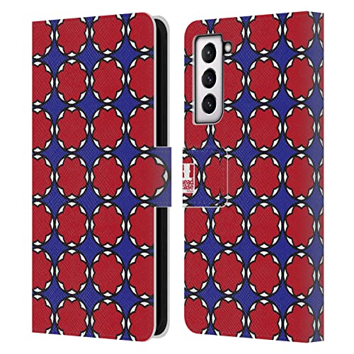 Housse Galaxy S21 FE 5G style quatrefoil rouge et bleu pour vos sorties et trajets