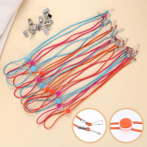 Image of Xthrotsenk 12 Set Cross Stitch Side Clips, Cross-Stitch Fabric Holders, Elastic Fabric Fastening Ropes & Metal Fixing Clips, 3 Colors, 24 Pieces