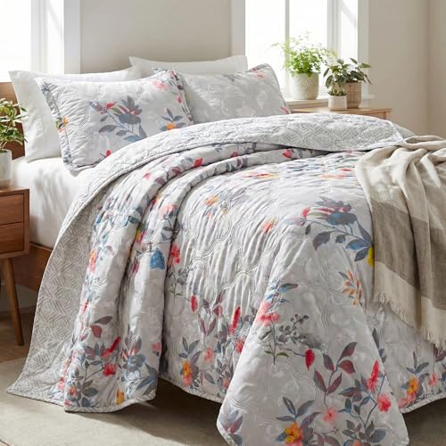 Image of Cotton Quilt for Single or Double Bed | Lightweight Floral Comforter | Reversible All-Season Dohar Blanket